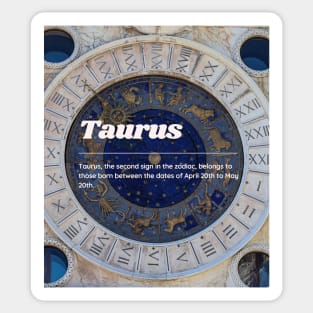 Taurus Zodiac Roman Numeral Print Sticker